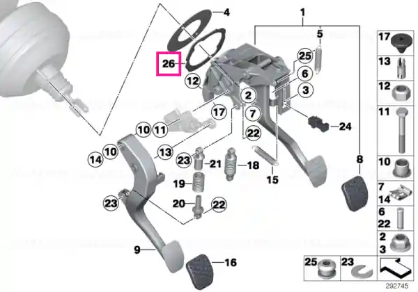Discount Sound insulating pedal mecanism - BMW