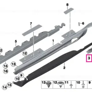 Cel mai bun preț Carrier piece, air inlet, sill, left GRUNDIERT - BMW - Mini