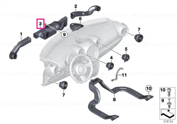 Cold air duct center - BMW - Mini Reduceri