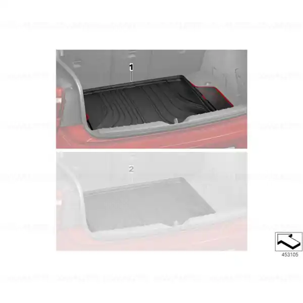 Livrare gratuită Tava / Covor portbagaj - Negru - BMW Seria 2 F45 ActiveTourer - Bancheta culisanta