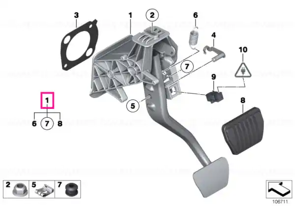 Reducere de preț Complete pedal assembly - BMW
