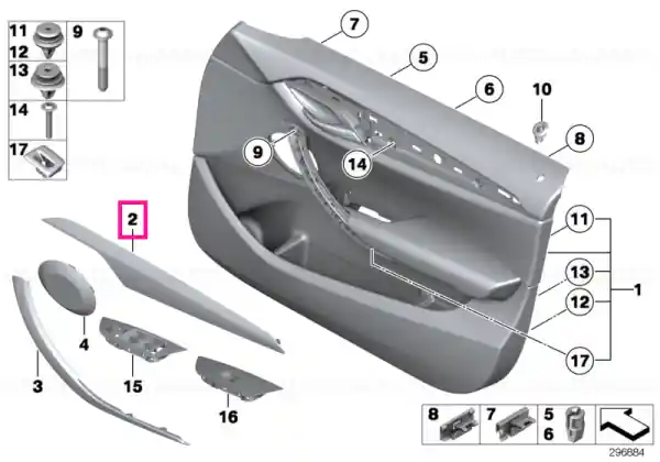 Ornament ușă aluminiu dreapta - BMW Cumpărături sigure