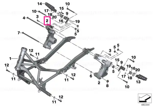 Frame endpiece, left SILBER - BMW Motorrad Noutate