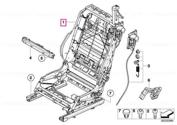 Seat backrest frame left - BMW Ofertă de sezon