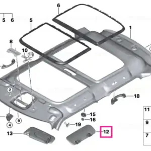 Sun visor, panorama glass roof, side SATELLITE GREY - BMW - Mini Cumpără acum