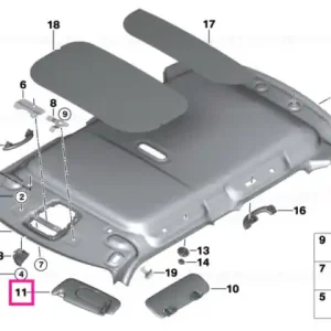 Bestseller Sun visor with label, right SATELLITE GREY - BMW - Mini