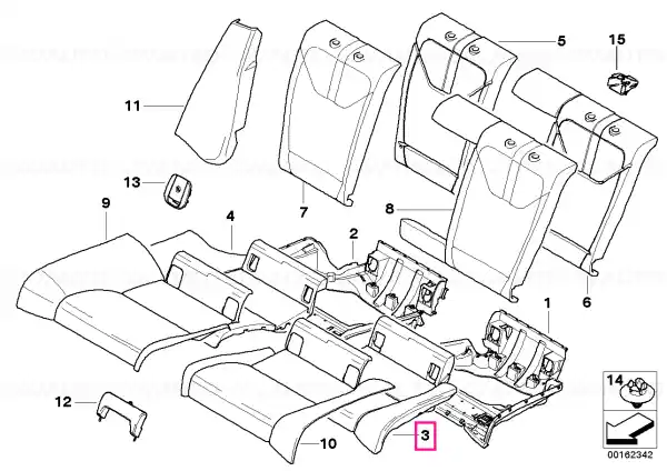 Discount Left seat foam plastic part - BMW