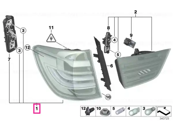 Disponibil imediat Rear light in the side panel, left - BMW