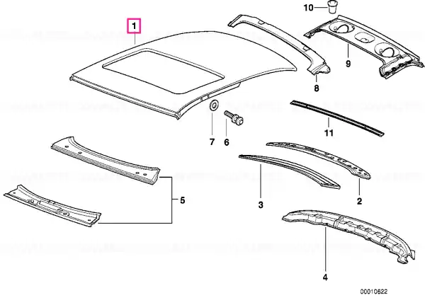 Roof panel f lifting-sliding roof - BMW Cumpără online