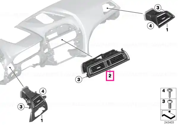 Discount Fresh air grille center - BMW