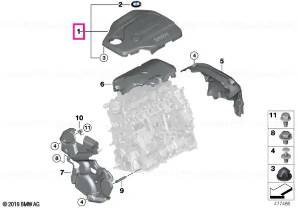 Doar azi Capac motor - BMW