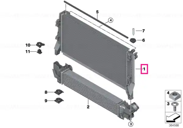 Retur ușor Radiator - BMW - Mini
