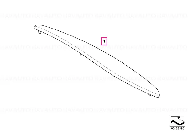 Armrest, upper section, rear left SCHWARZ - BMW Noutate