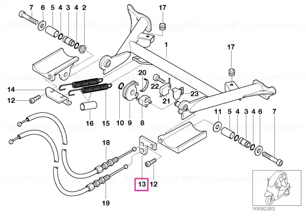 Disponibil imediat Suport cablu Bowden - BMW Motorrad