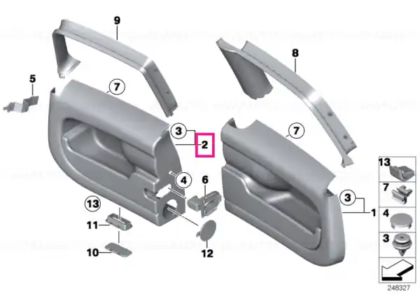 Livrare gratuită Panou ornament ușă spate dreapta - BMW - Mini