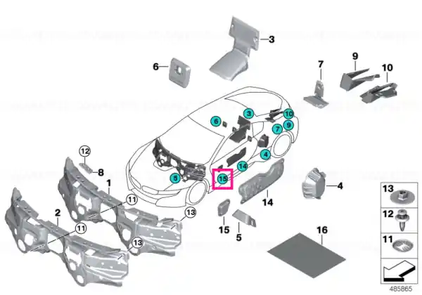 Sound insulation, door left - BMW Discount