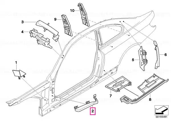 Livrare expres Moulded part column A, exterior - BMW