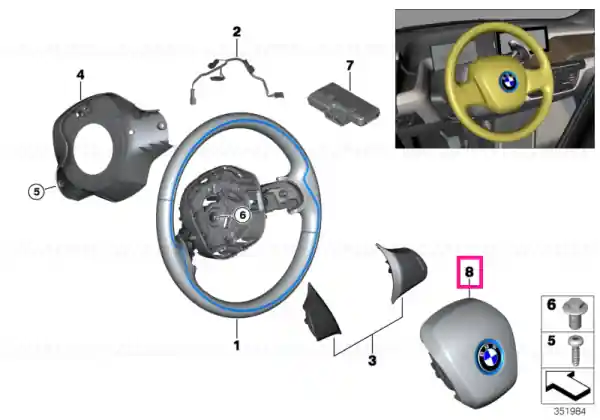 Preț redus Airbag module, driver's side CARUMGRAU - BMW
