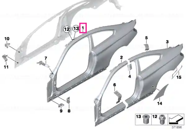 Reduceri Side frame, exterior, right - BMW
