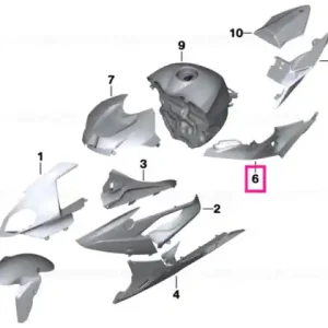 Chilipir Fuel-tank panel, left LIGHT-WHITE - BMW Motorrad