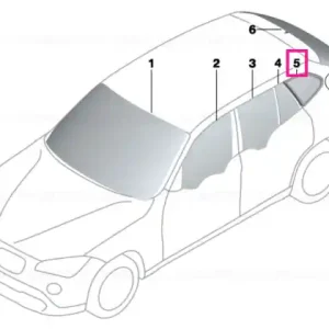 Ultima șansă Side window, rear right GLANZSCHWARZSSG - BMW