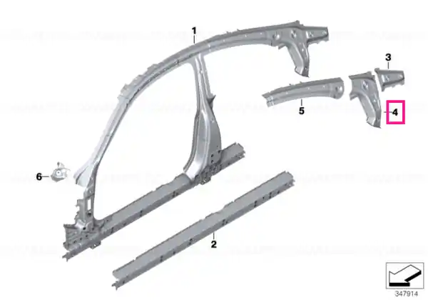 C-pillar reinforcement, right - BMW Retur gratuit