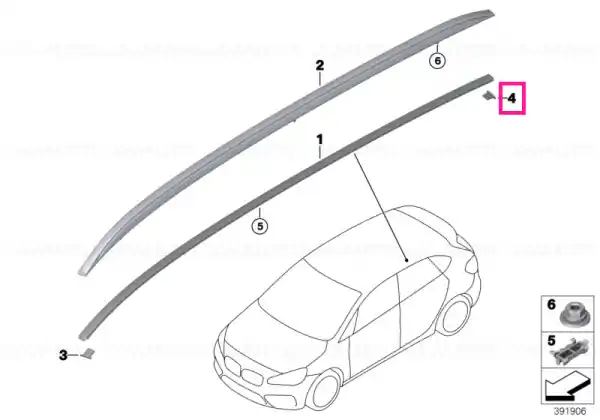 Ieftin Sprijin ornament acoperiș spate - BMW