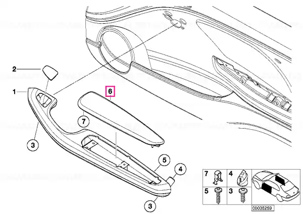 Armrest upper part front left HELLBEIGE - BMW Reducere