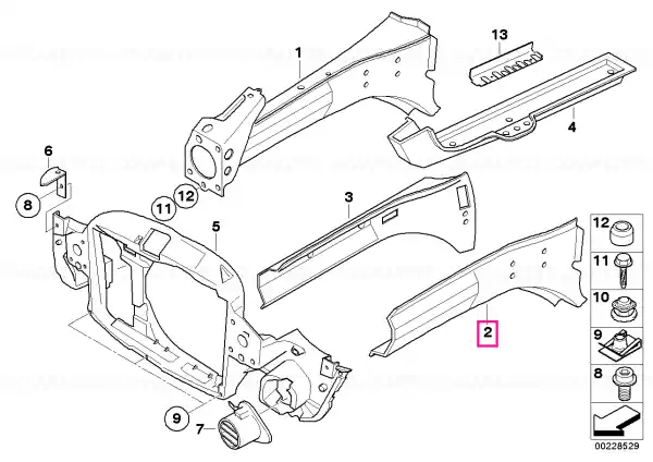 Lichidare de stoc Left interior engine support BASIS - BMW - Mini