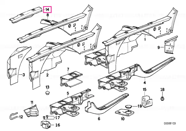 Preț promoțional Section of left reinforcement - BMW