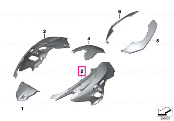 Reducere de preț Fairing side panel, front left BLACK-STORM/RED - BMW Motorrad
