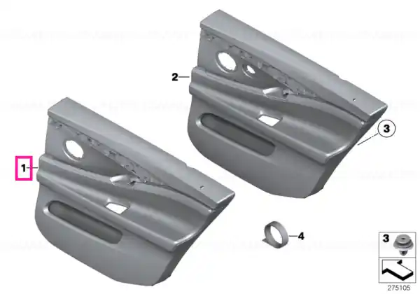 Ofertă de sezon Door lining leather rear left VENETOBEIGE - BMW