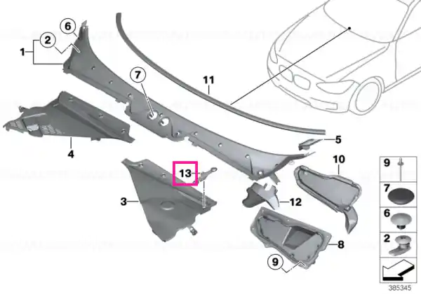 Preț redus Leaf grill, left - BMW