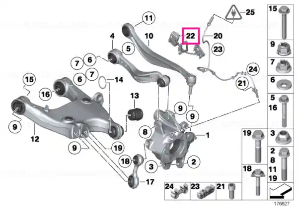 Tubing support, right - BMW Ieftin