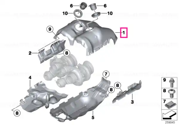 Preț redus Heat shield, upper - BMW