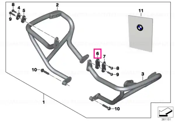 Super ofertă Reinforcement plate, inner right - BMW Motorrad