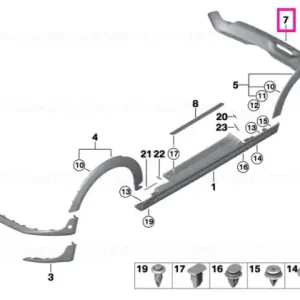 Black band, rear bottom BASIS - BMW - Mini Cumpără online