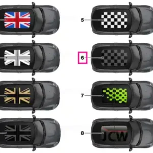 Ofertă exclusivă Glass roof dec Chequered Flag black/grey - BMW - Mini