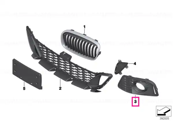 Grille, side, closed, left - M - - BMW Cel mai vândut