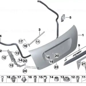 Trunk lid grip with key button CHROM - BMW - Mini Livrare rapidă