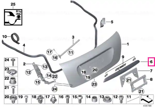 Trunk lid grip with key button CHROM - BMW - Mini Livrare rapidă