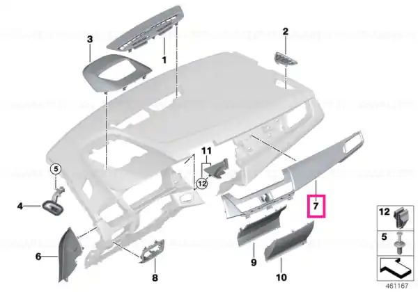 Ornament tablou bord argint oxidat SCHWARZ - BMW Transport gratuit
