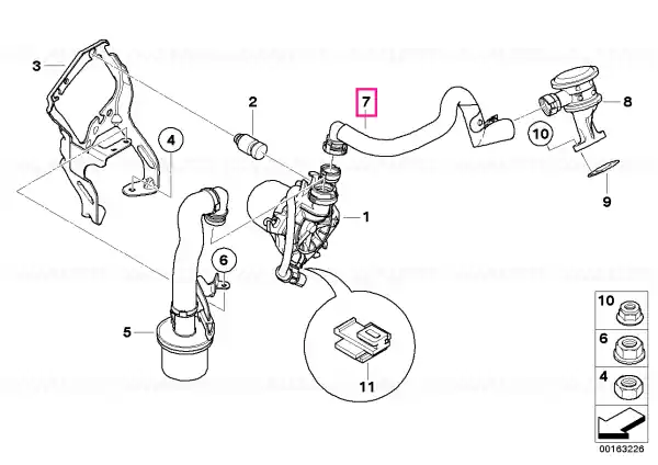 Pressure hose assy - BMW Plată securizată