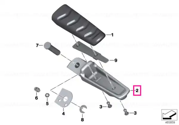 Preț redus Footrest, rear right - BMW Motorrad