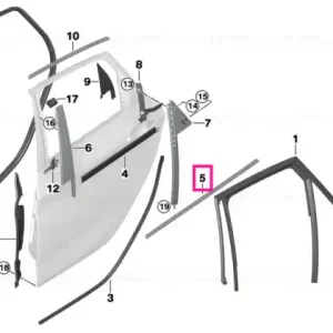 Window well strip, outer, door, rear rgt ALU HOCHGLANZ - BMW Preț promoțional