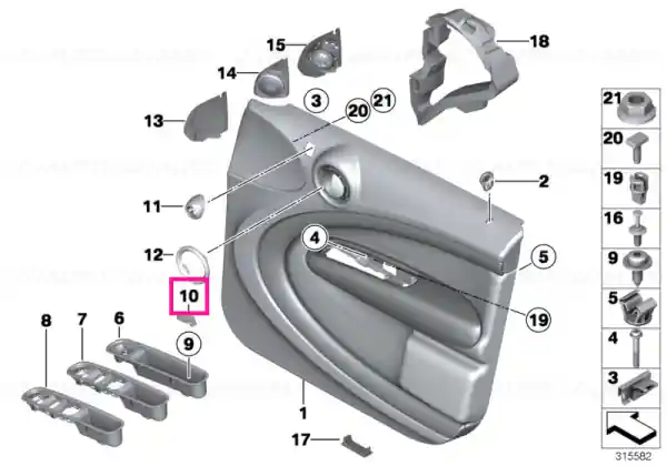 Protective cap, handle recess - BMW - Mini Popular