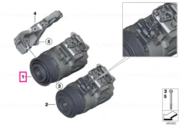 Expediere rapidă RP air con.compres.w/o magnetic coupling - BMW