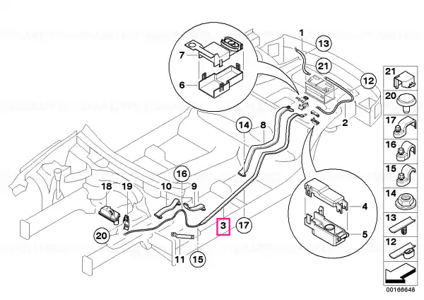 Ieftin Battery lead positive, underfloor 70 MM²/CU - BMW