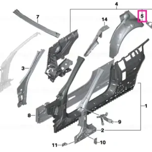 Transport gratuit Wheel arch outer rear right - BMW