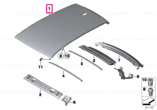 Plată sigură Roof panel f panoramic roof - BMW